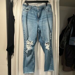 High Rise Distressed Crop Jeans
